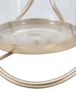 Porte-bougie Glox Métal Doré Verre Transparent