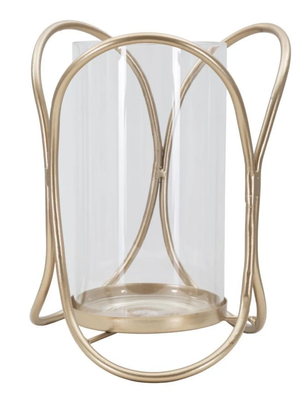 Porte-bougie Glox Métal Doré Verre Transparent