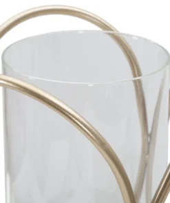 Porte-bougie Glox Métal Doré Verre Transparent