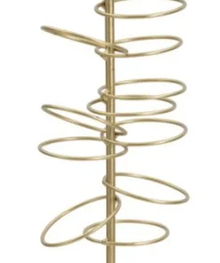 Porte-bougie Géométrique en Métal Doré et Marbre Blanc