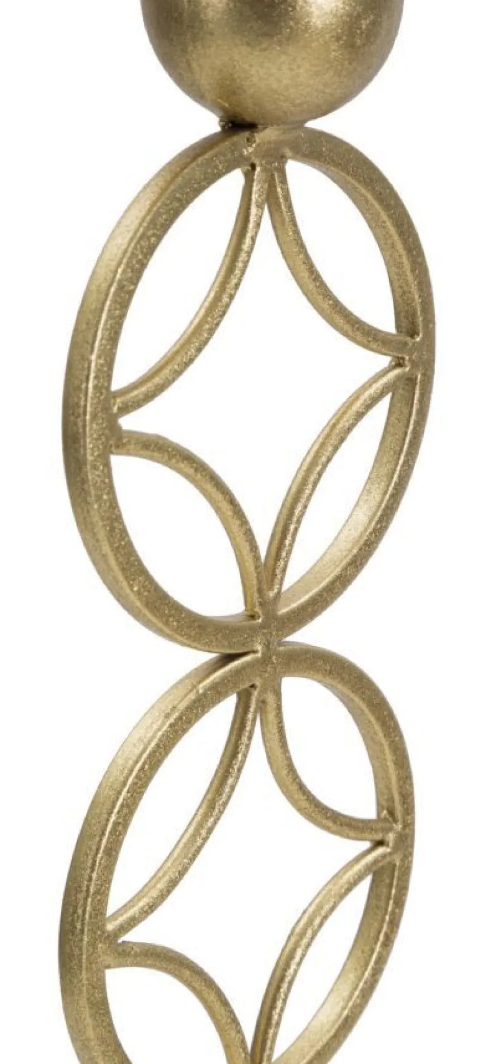 Porte-bougie géométrique métal doré et marbre Blanc