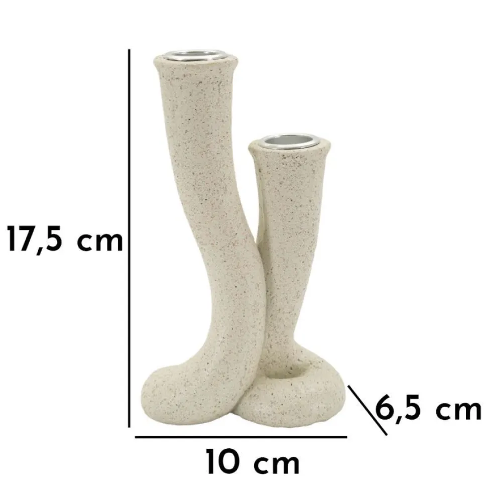 Porte-bougie naturel en spirale Beige
