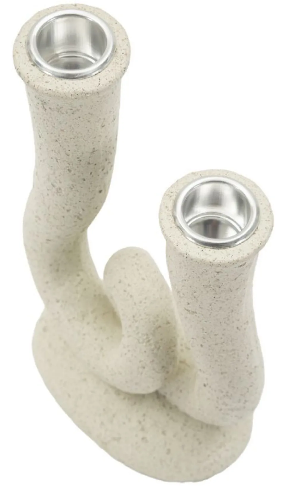 Porte-bougie sculptural en Pierre couleur Beige