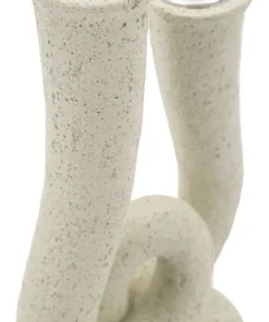 Porte-bougie sculptural en Pierre couleur Beige