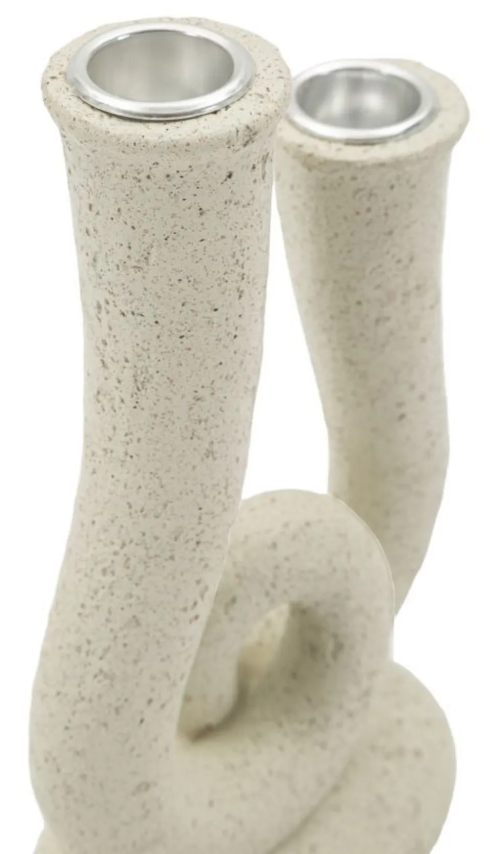 Porte-bougie sculptural en Pierre couleur Beige