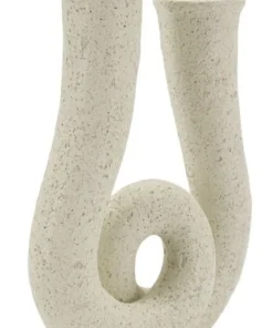 Porte-bougie sculptural en Pierre couleur Beige