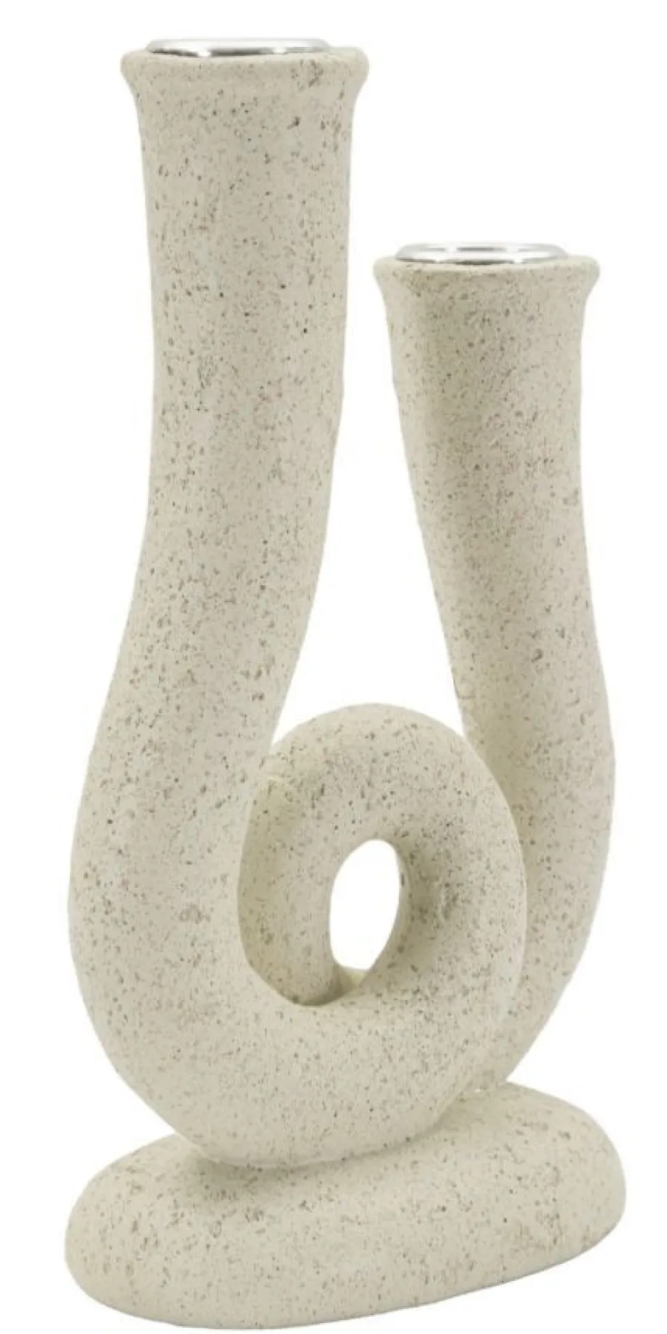 Porte-bougie sculptural en Pierre couleur Beige