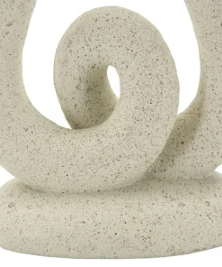Porte-bougie sculptural en Pierre couleur Beige