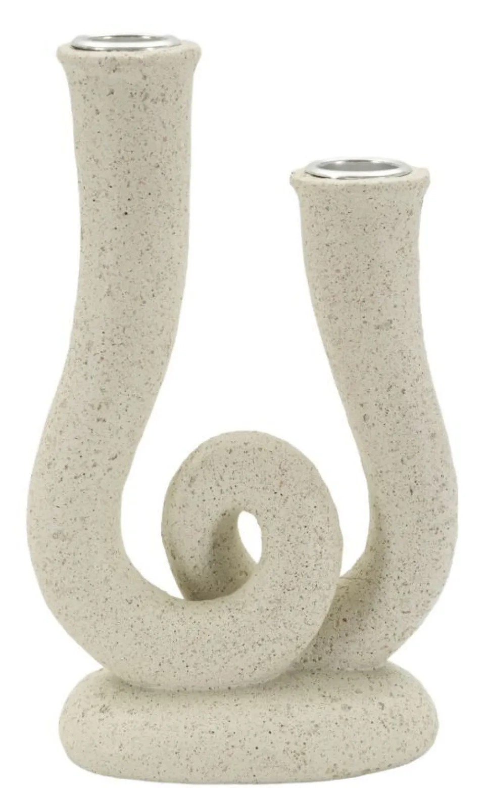 Porte-bougie sculptural en Pierre couleur Beige