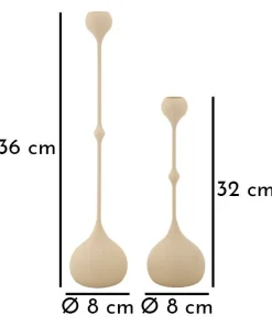 Porte-bougie Slimmy Crème set de 2 pièces