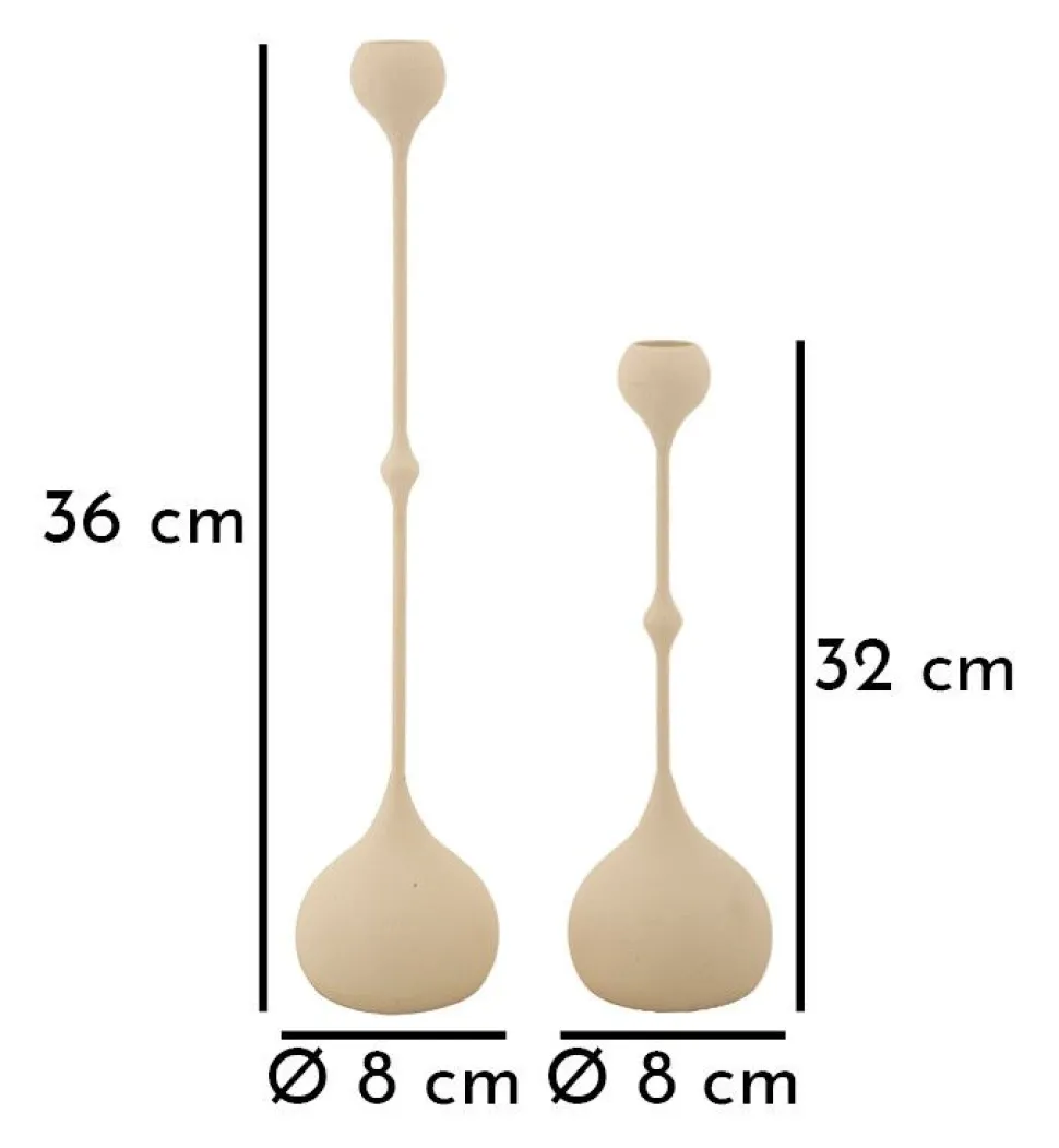 Porte-bougie Slimmy Crème set de 2 pièces