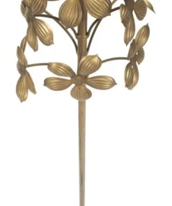 Porte-bougies en fer doré décorations florales