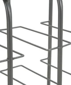 Porte-bouteilles 9 trous métal gris foncé avec poignée