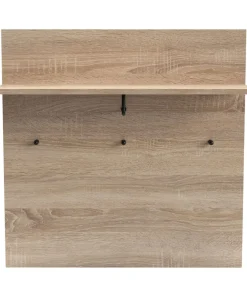 Portemanteau mural avec étagère et 3 patères Irysel 80x80cm Bois sonoma
