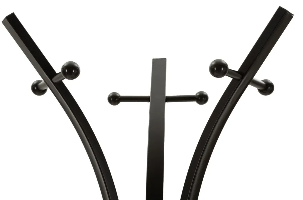 Porte-manteau X design minimaliste bois Noir et accents Orange