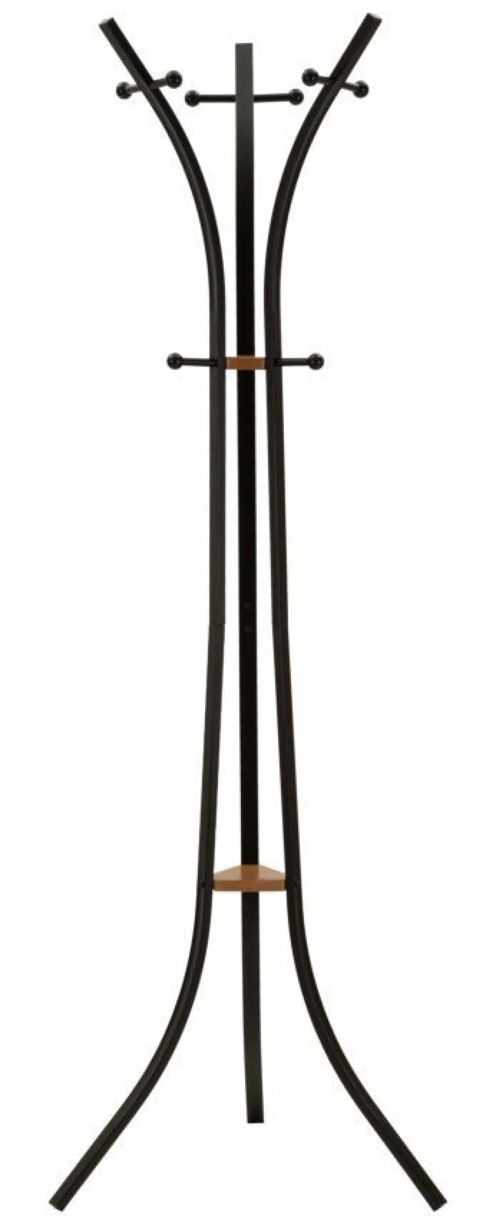 Porte-manteau X design minimaliste bois Noir et accents Orange