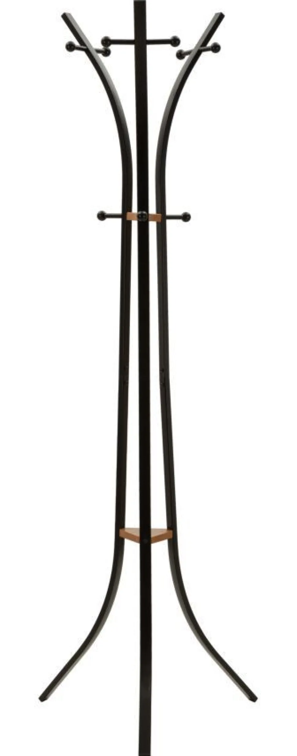 Porte-manteau X design minimaliste bois Noir et accents Orange