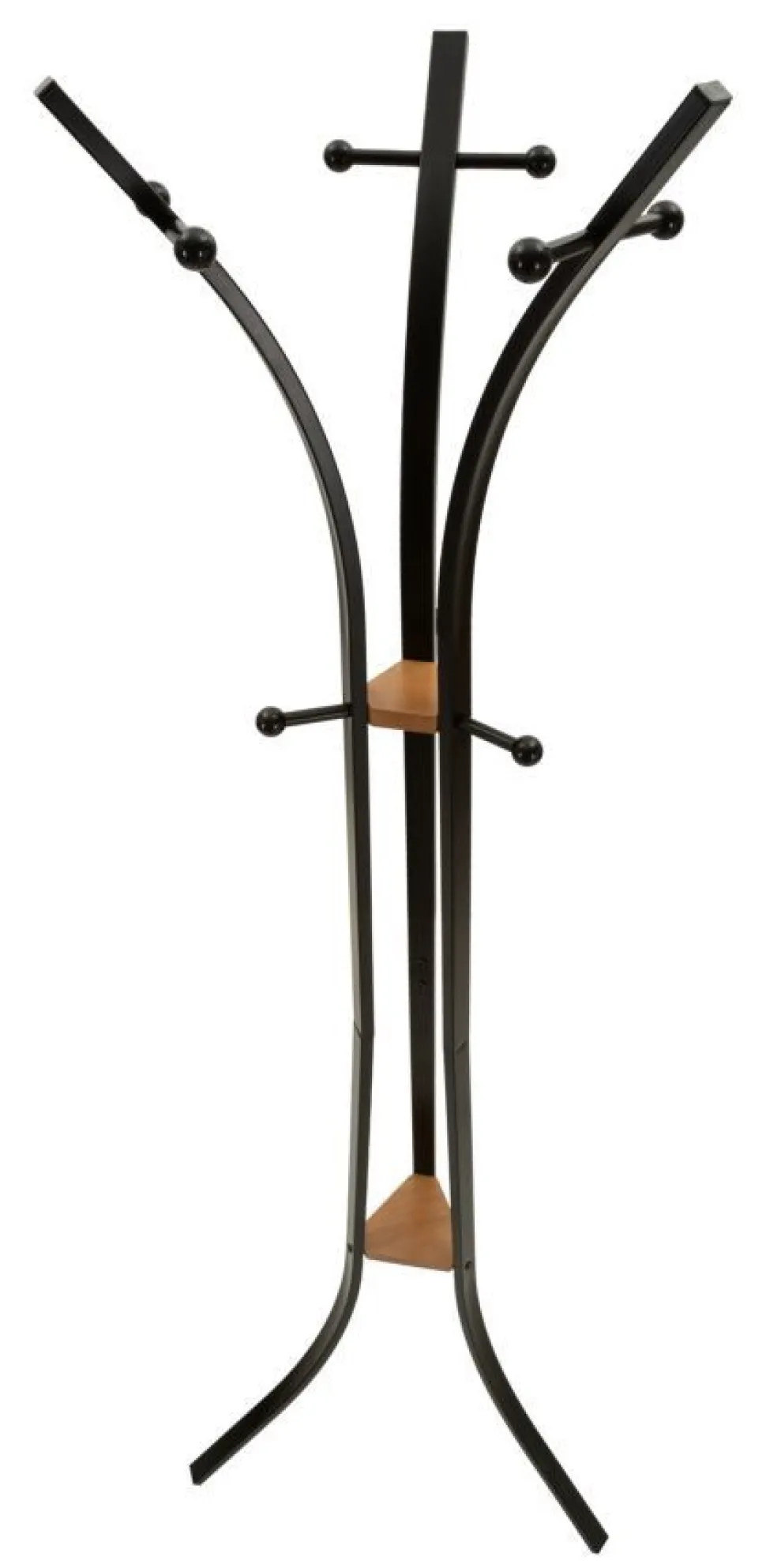 Porte-manteau X design minimaliste bois Noir et accents Orange