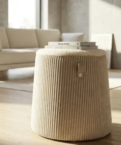 Pouf conique Dublin Tissu doux Beige
