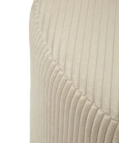 Pouf cœur Dublin Tissu plissé Crème
