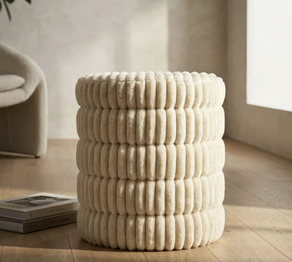 Pouf Levels Tissu crème