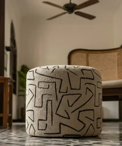 Pouf Nairobi motif abstrait