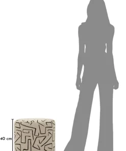Pouf Nairobi motif abstrait