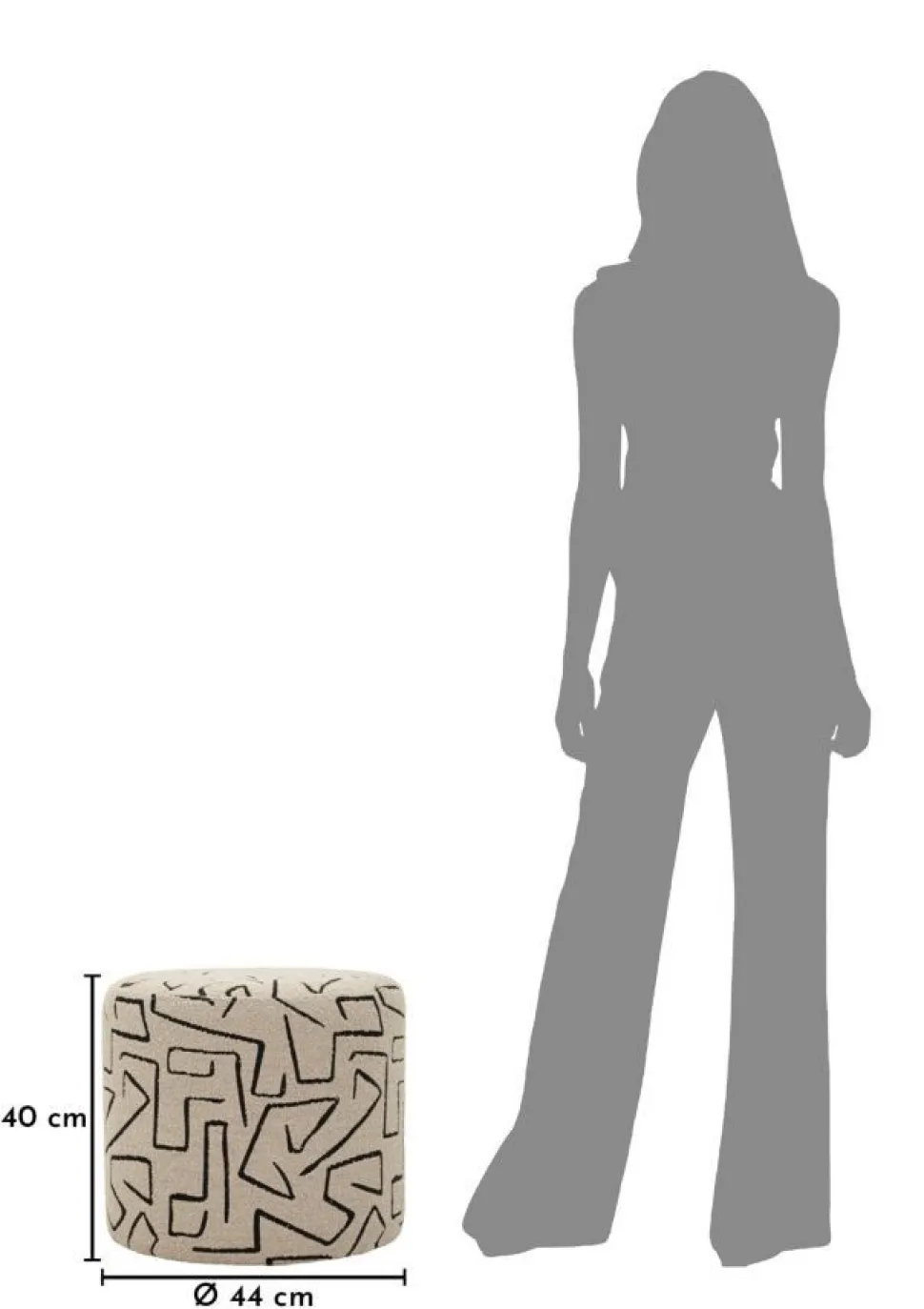 Pouf Nairobi motif abstrait