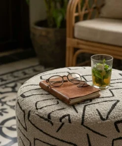 Pouf Nairobi motif abstrait