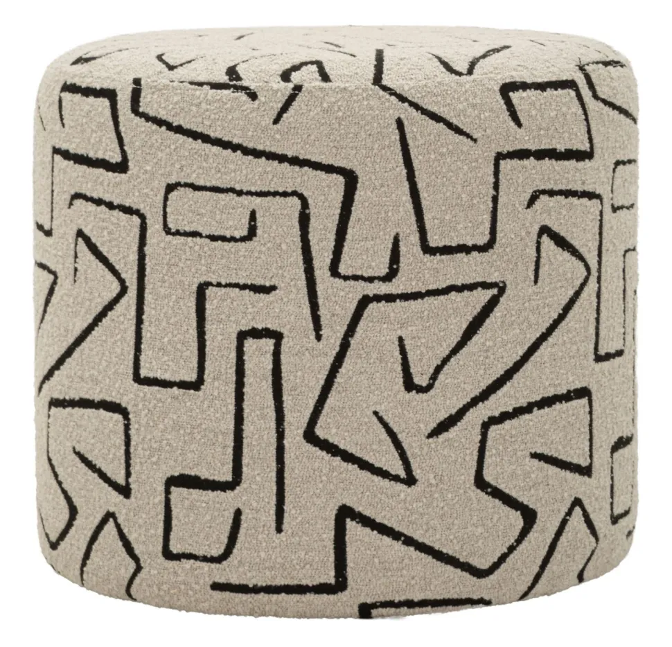 Pouf Nairobi motif abstrait