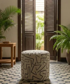 Pouf Nairobi motif abstrait