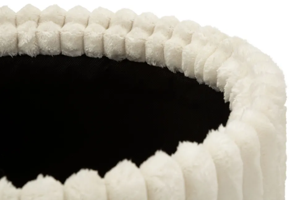Poufs Gothenburg 2 pièces Cylindriques Tissu Crème