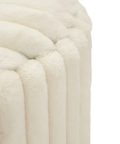 Poufs Gothenburg 2 pièces Cylindriques Tissu Crème