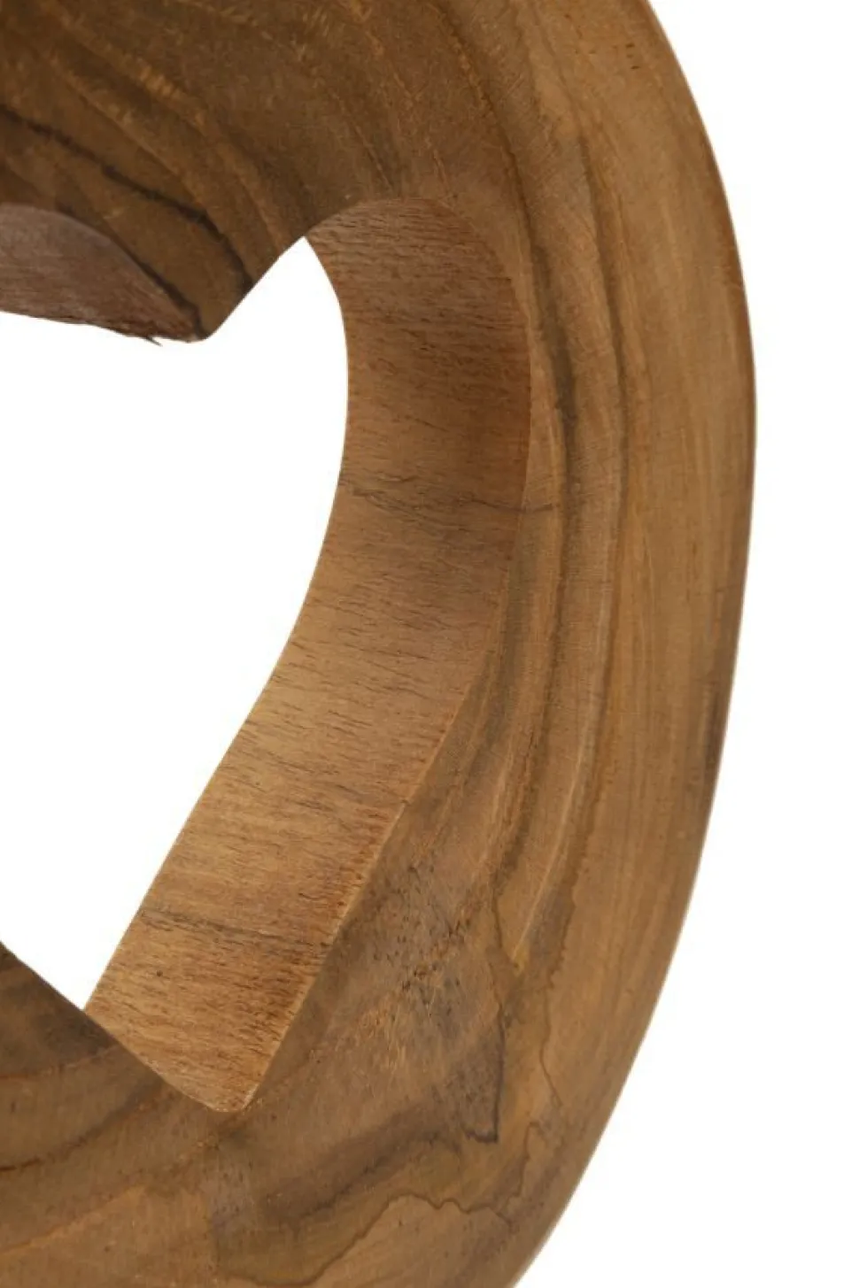 Sculpture en Teck avec ouverture cœur marron naturel