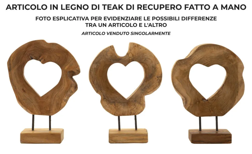 Sculpture en teck recyclé Hasi Bois Naturel
