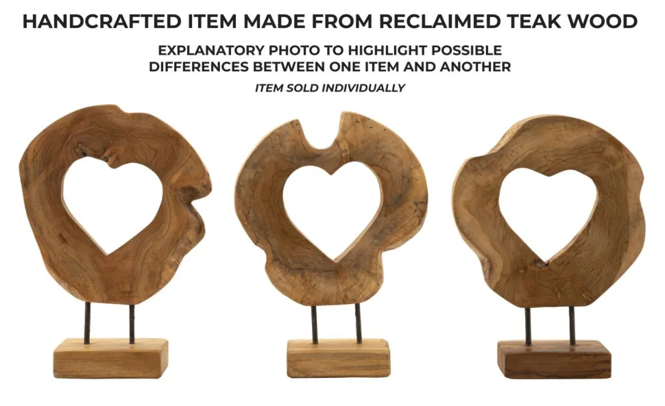 Sculpture en teck recyclé Hasi Bois Naturel