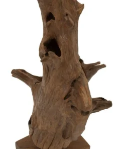 Sculpture en Teck recyclé Akar marron
