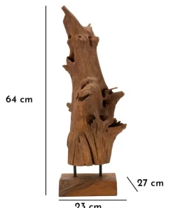 Sculpture en Teck recyclé Akar marron