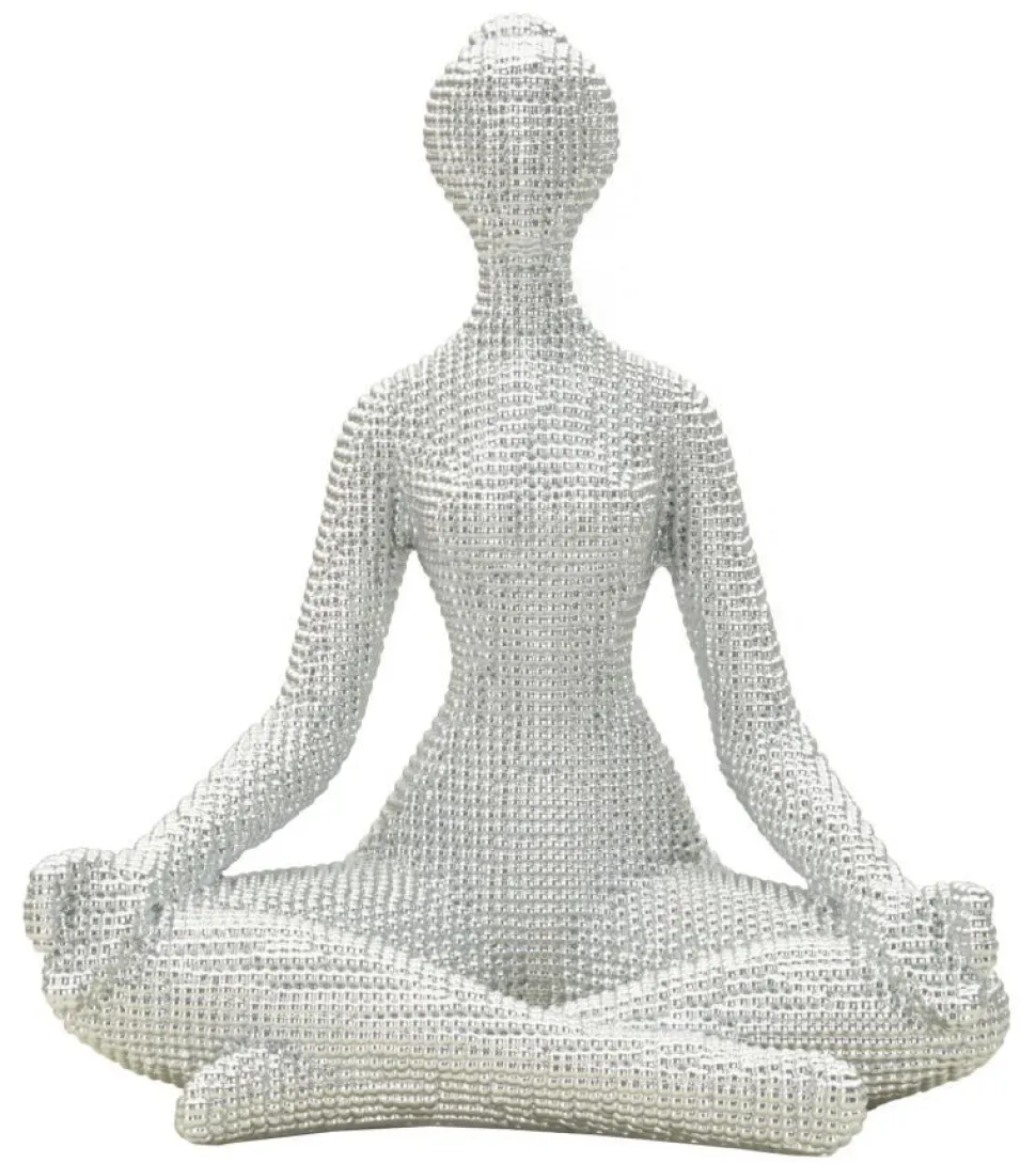 Sculpture Femme Yoga Silver Argent