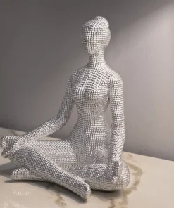 Sculpture Femme Yoga Silver Argent