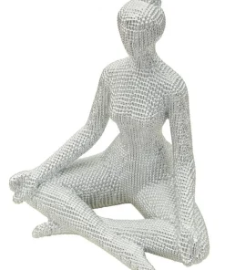 Sculpture Femme Yoga Silver Argent