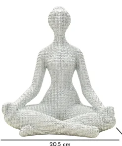 Sculpture Femme Yoga Silver Argent