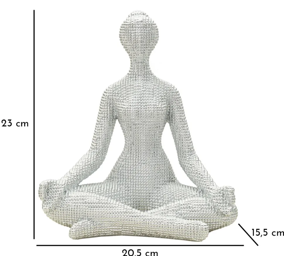 Sculpture Femme Yoga Silver Argent