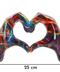 Sculpture Mains entrelacées Cœur couleurs vives
