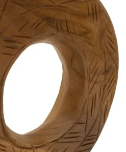 Sculpture ronde Dorat en teck recyclé marron