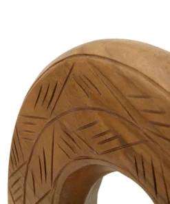 Sculpture ronde Dorat en teck recyclé marron