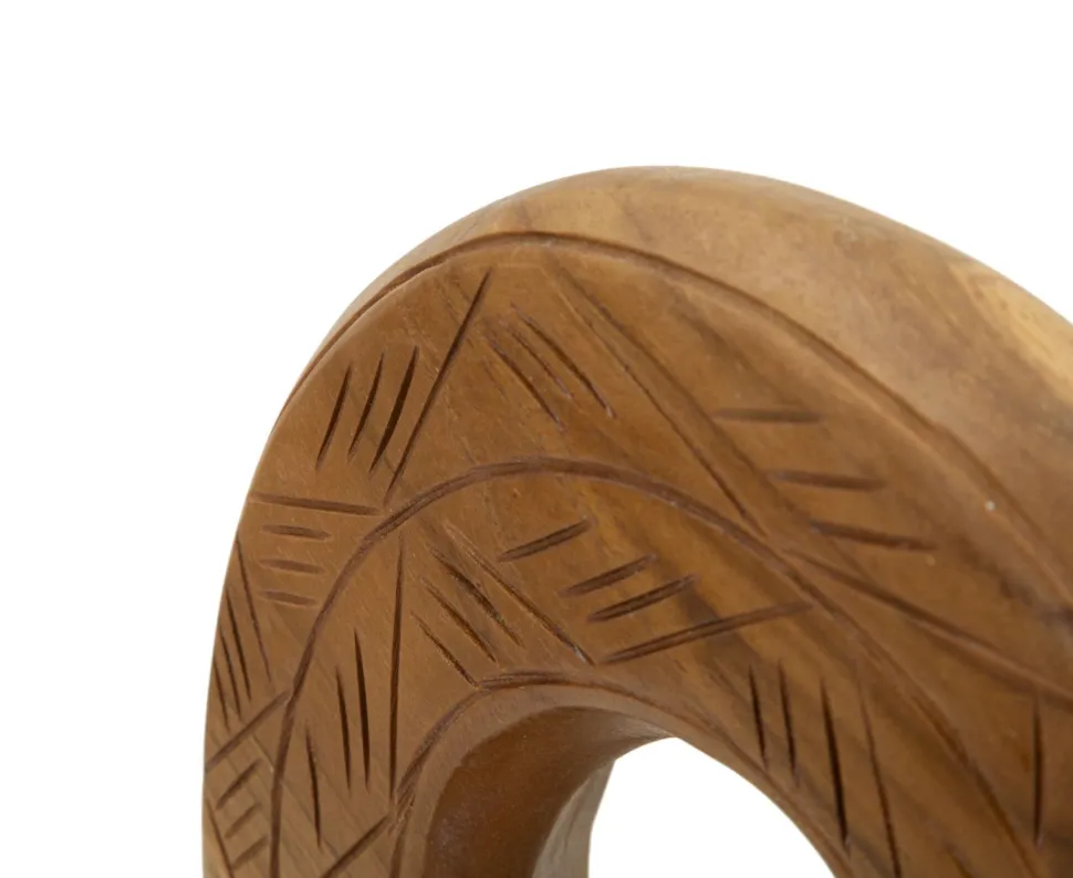 Sculpture ronde Dorat en teck recyclé marron