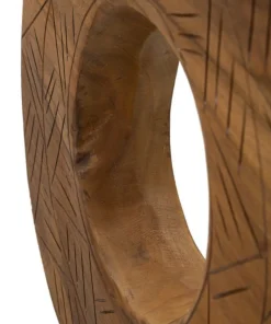 Sculpture ronde Teck recyclé motifs irréguliers