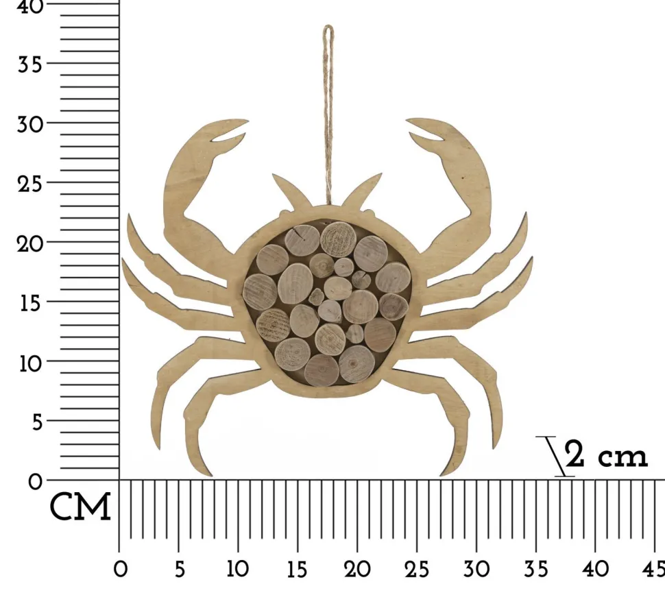 Sculpture suspendue en forme de Crabe Bois massif et MDF