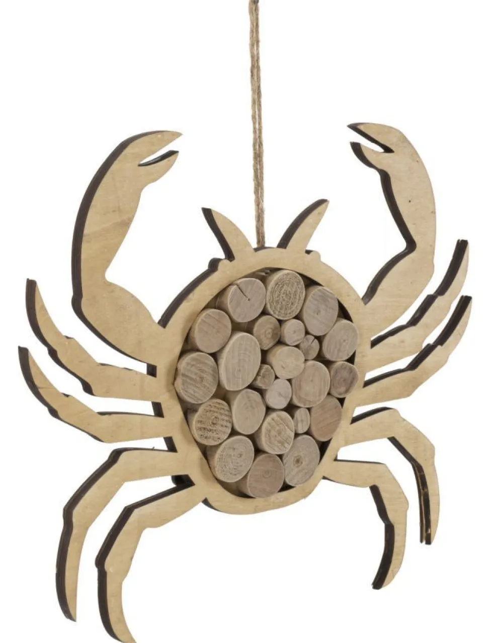 Sculpture suspendue en forme de Crabe Bois massif et MDF